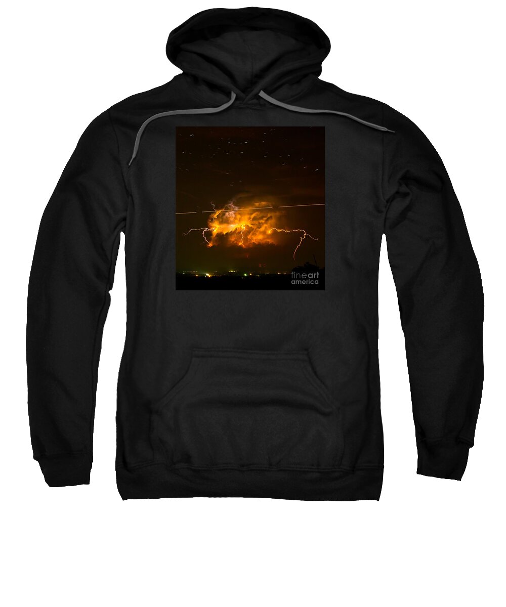 Michael Tidwell Photography Sweatshirt featuring the photograph Enchanted Rock Lightning by Michael Tidwell