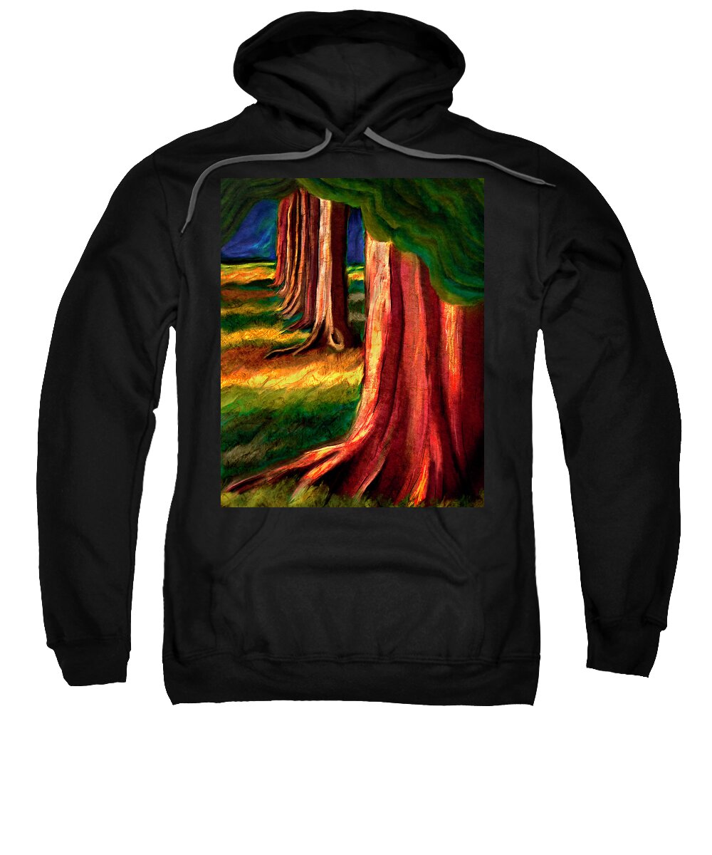 Trees Sweatshirt featuring the digital art End of Summer Sunset by Ken Taylor