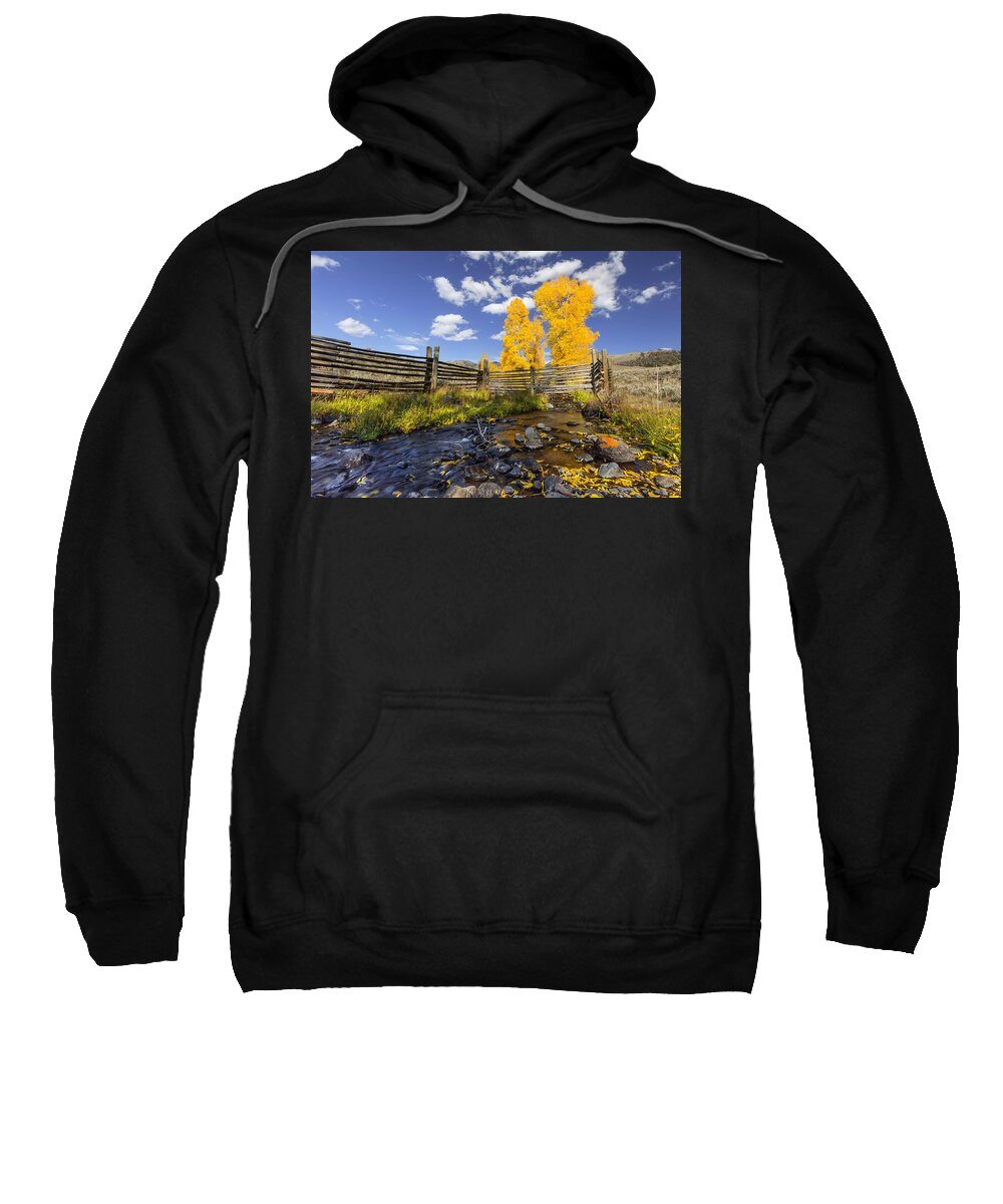 Autumn Sweatshirt featuring the photograph Fall at the Ranch by Jack Bell
