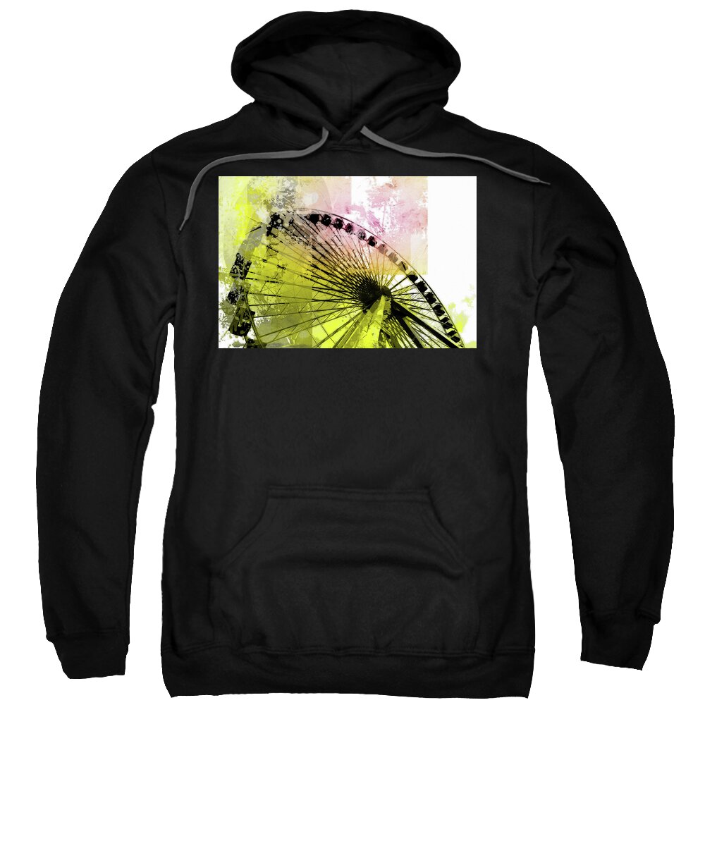 Louvre Sweatshirt featuring the mixed media Ferris 11 by Priscilla Huber