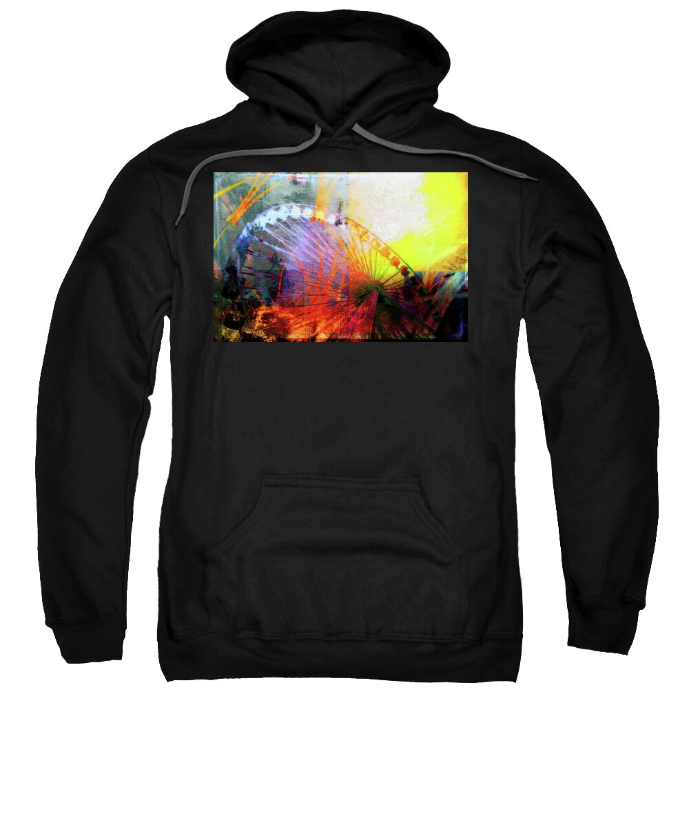 Louvre Sweatshirt featuring the mixed media Ferris 16 by Priscilla Huber