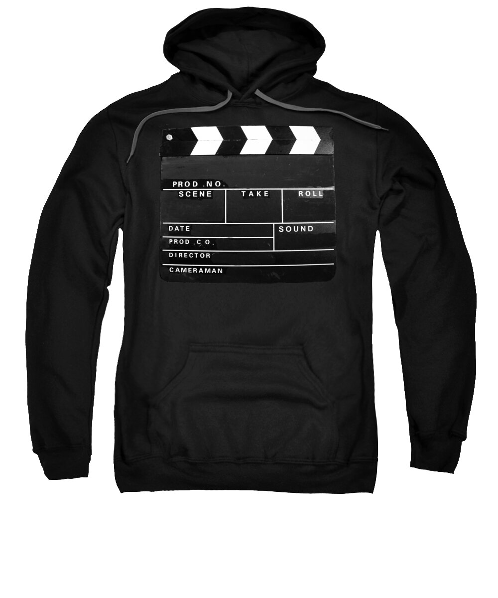 Movie Sweatshirt featuring the photograph Film Movie Video production Clapper board by Tom Conway
