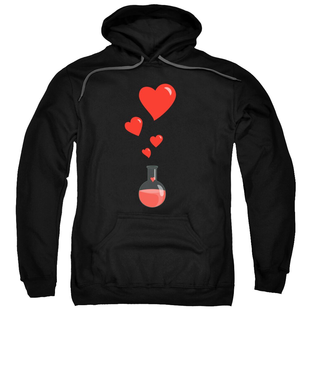 Geek Valentine Sweatshirt featuring the digital art Flask of Hearts by Boriana Giormova