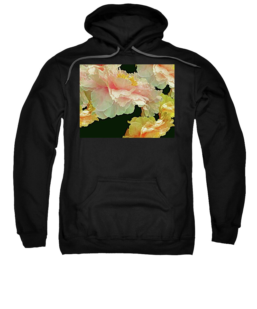 Peony Fantasies Sweatshirt featuring the mixed media Floating Bouquet 31 by Lynda Lehmann