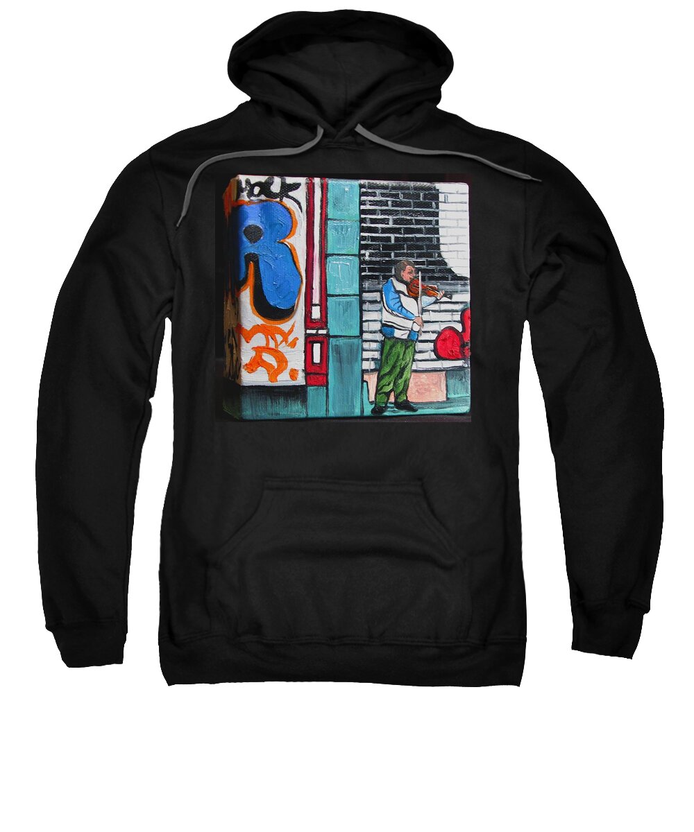 Gaffitti Art Sweatshirt featuring the painting For the Love of Music by Patricia Arroyo