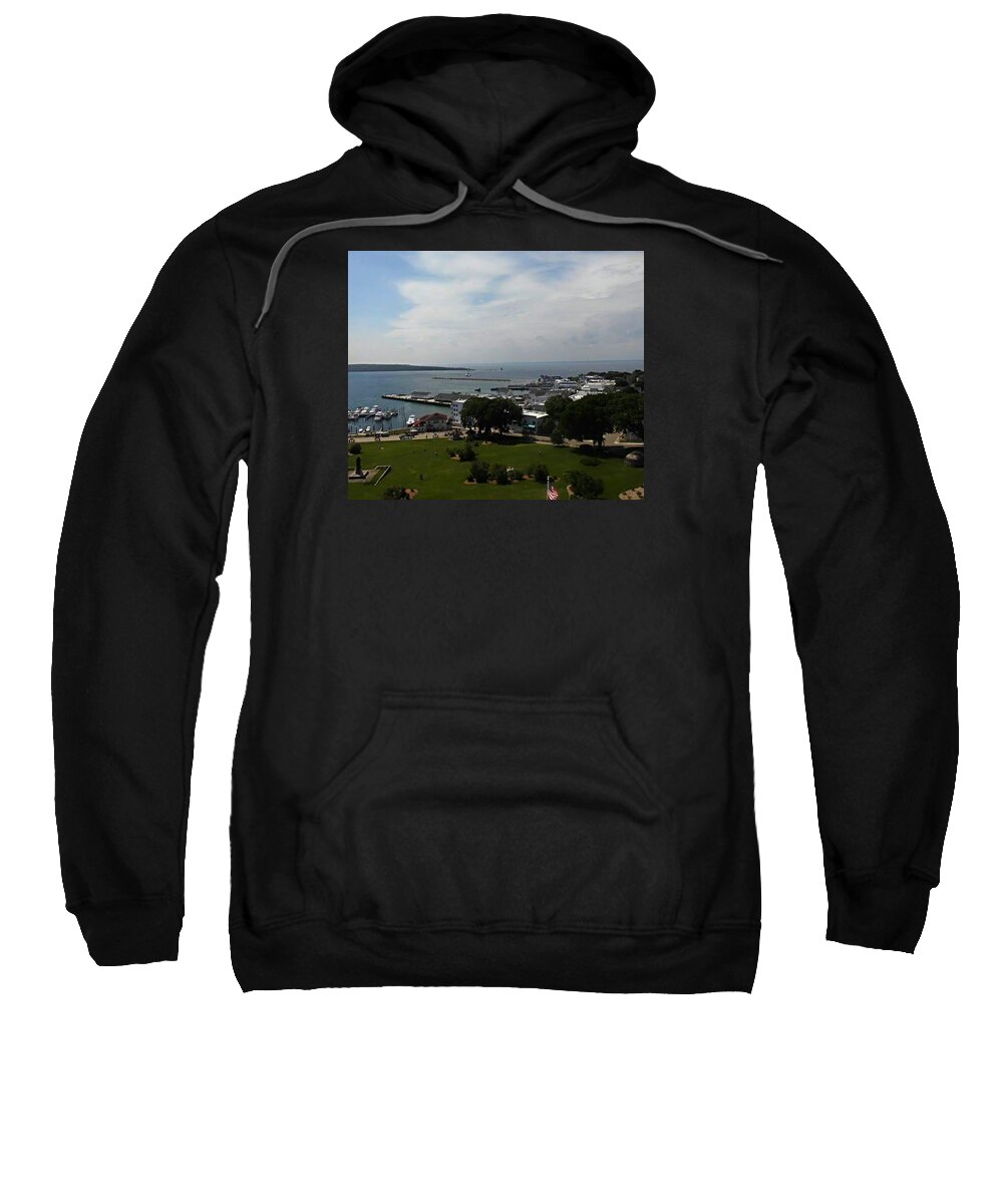 Summery Sweatshirt featuring the photograph Fort Mackinac by Jana E Provenzano