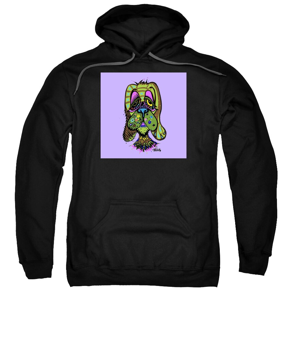 Dog Illustration Sweatshirt featuring the painting Franklin by Tanielle Childers
