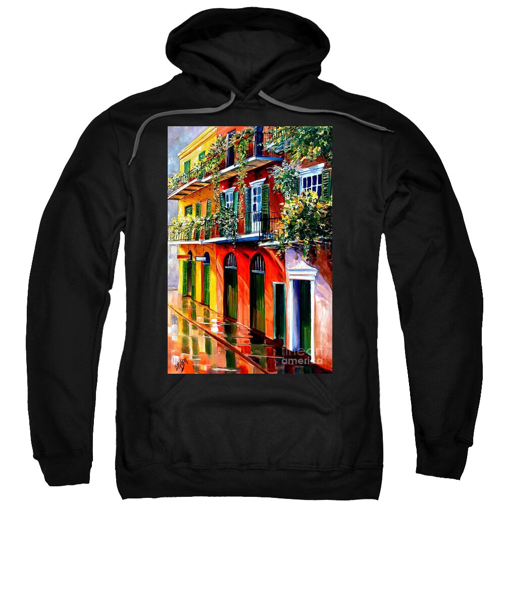 New Orleans Sweatshirt featuring the painting French Quarter Sunshine by Diane Millsap