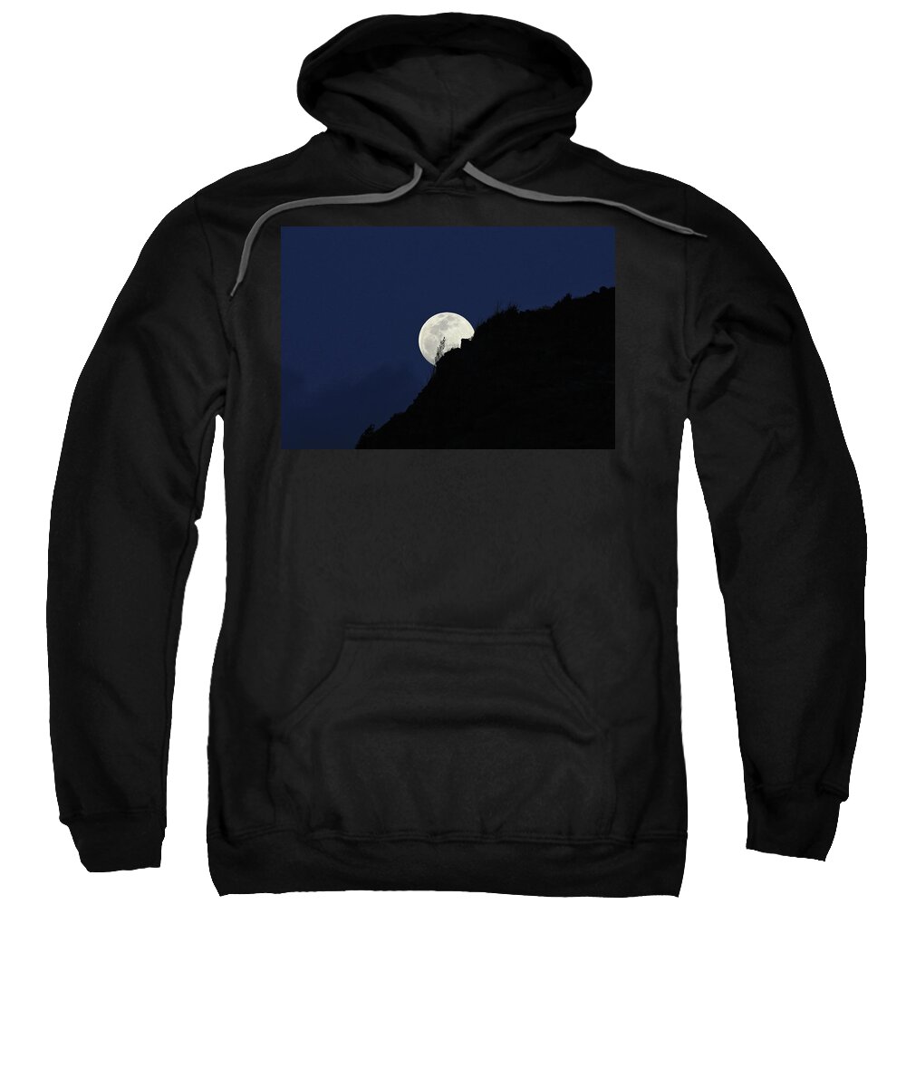Photosbymch Sweatshirt featuring the photograph Full moon behind Makapu'u by M C Hood