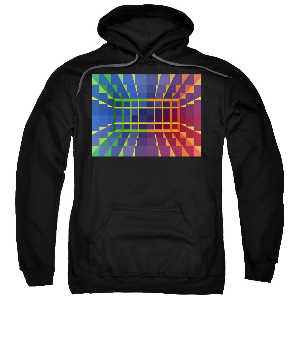 Abstract Sweatshirt featuring the painting Gateway by Janet Hansen