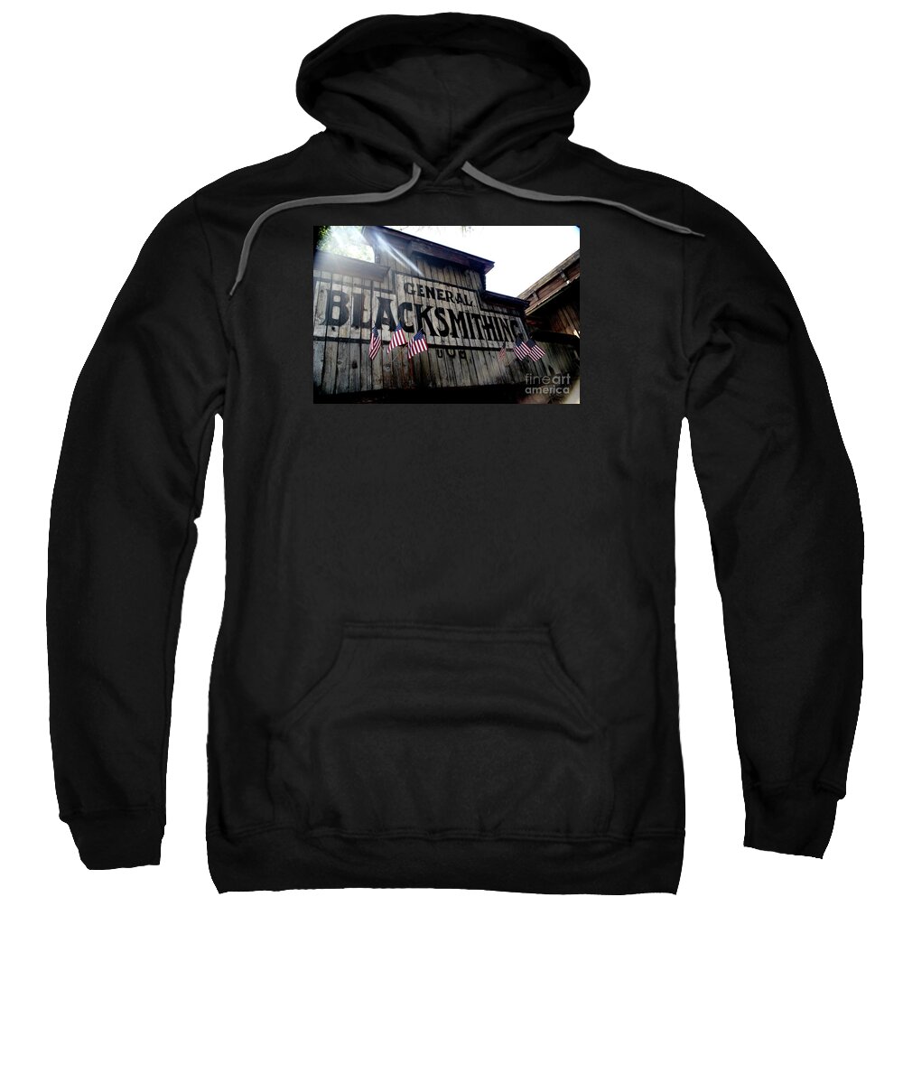 Building Sweatshirt featuring the photograph General Blacksmithing by Linda Shafer
