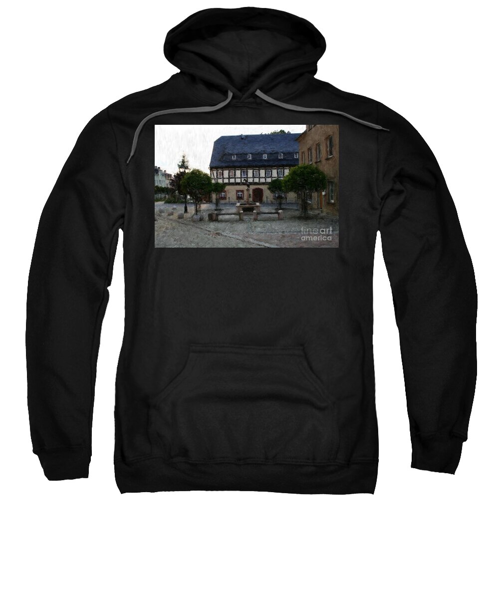 Germany Sweatshirt featuring the photograph German Town Square by Marc Champagne