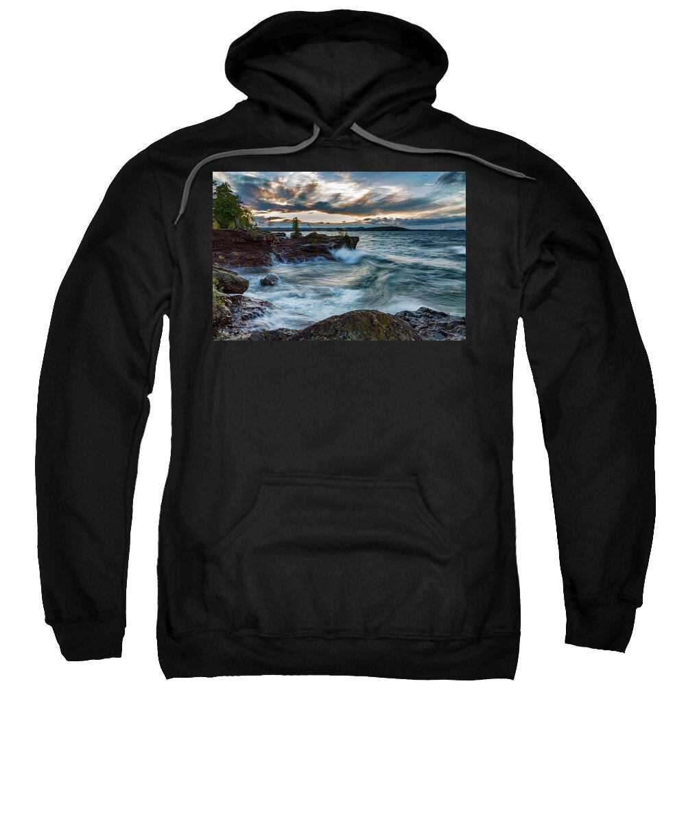 Blue Water Sweatshirt featuring the photograph Gitche Gumee by Joe Holley