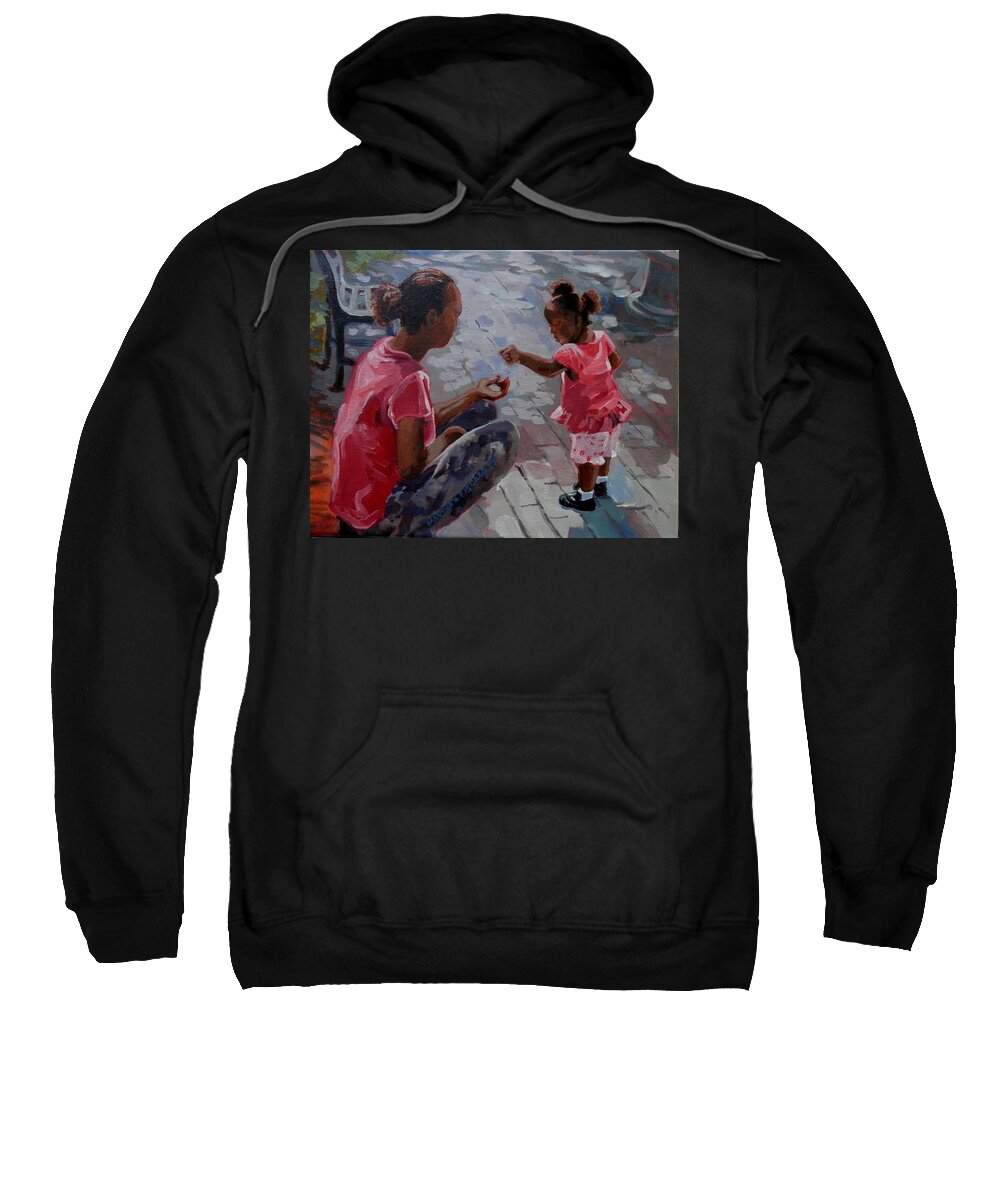 Grandmother Sweatshirt featuring the painting Giving and Receive by Martha Tisdale