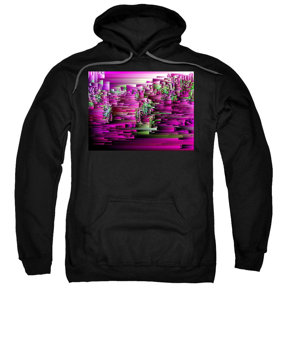 Glitch Sweatshirt featuring the digital art Glitchtastic - Pixel Art by Jennifer Walsh