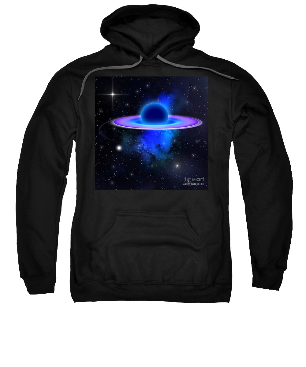 Black Hole Sweatshirt featuring the painting Glowing Black Hole by Corey Ford