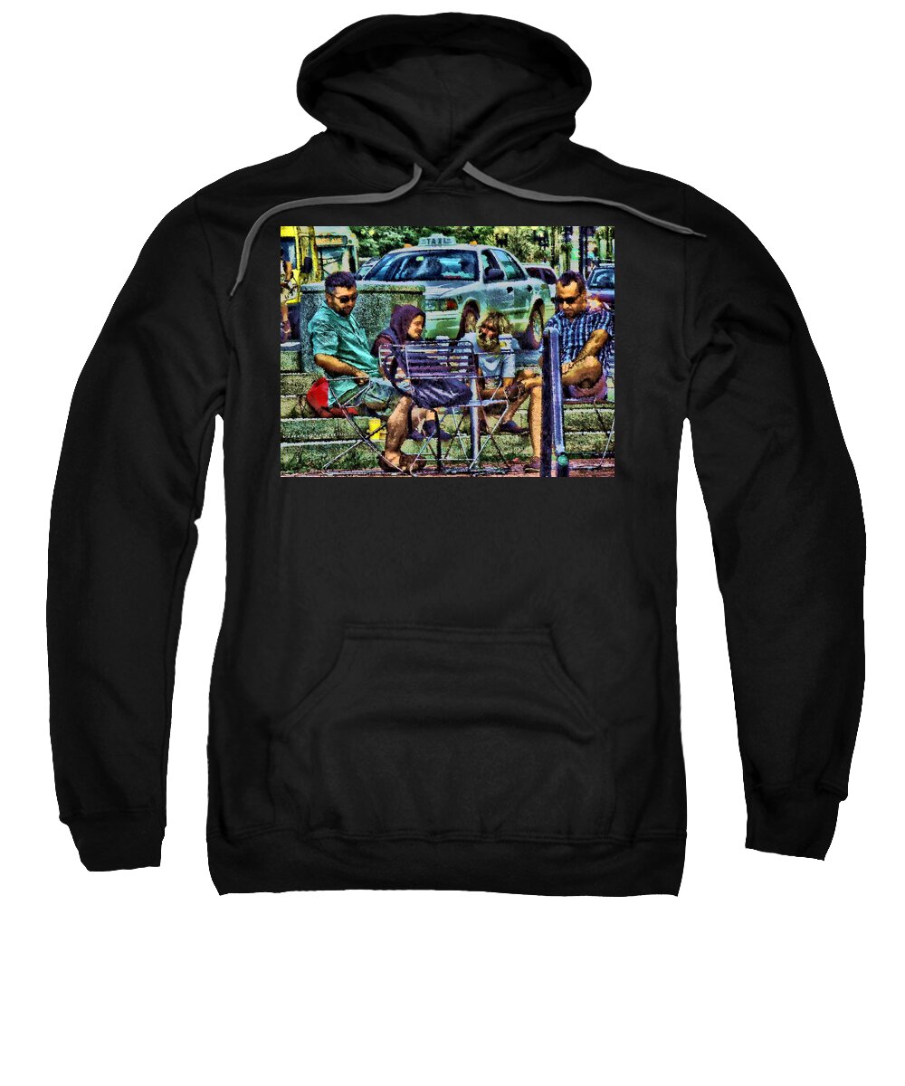 People Sweatshirt featuring the digital art Going Places From Harvard Square by Vincent Green