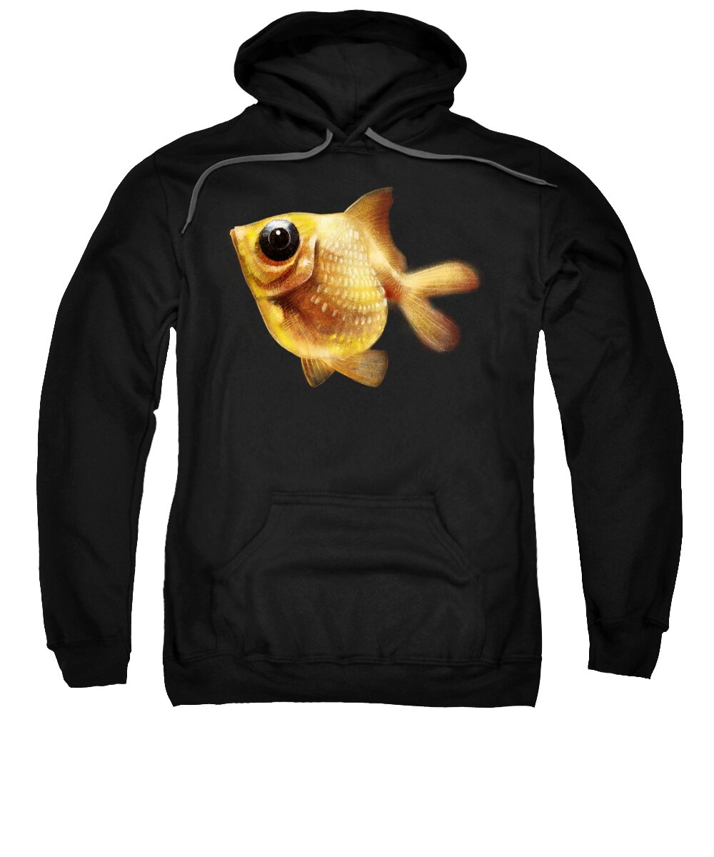 Goldfish Sweatshirt featuring the digital art Goldfish by Abdul Jamil