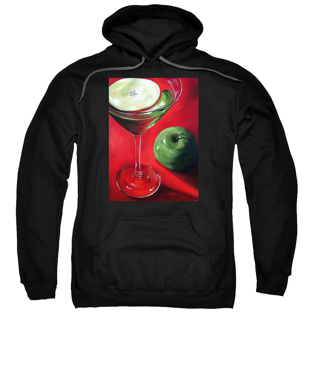 Martini Sweatshirt featuring the painting Green Apple Martini by Torrie Smiley