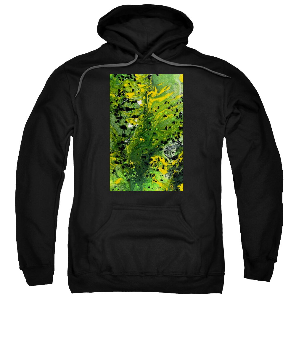 Abstract Sweatshirt featuring the painting Green Green by Louise Adams