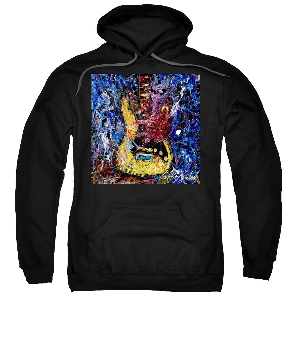 Guitar Sweatshirt featuring the painting Guitar Hero 9 by Neal Barbosa