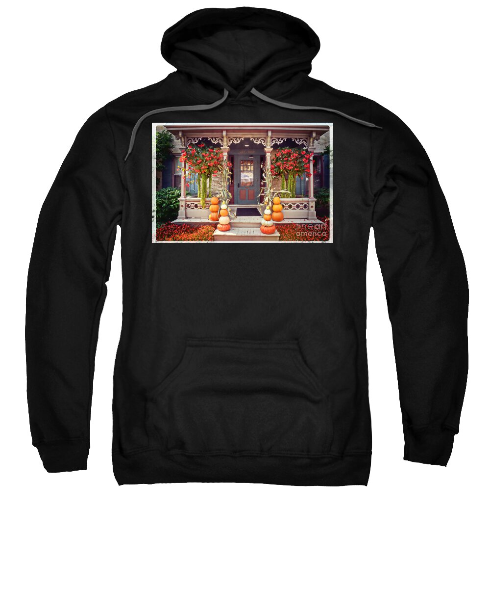 Halloween Sweatshirt featuring the photograph Halloween in a Small Town by Mary Machare