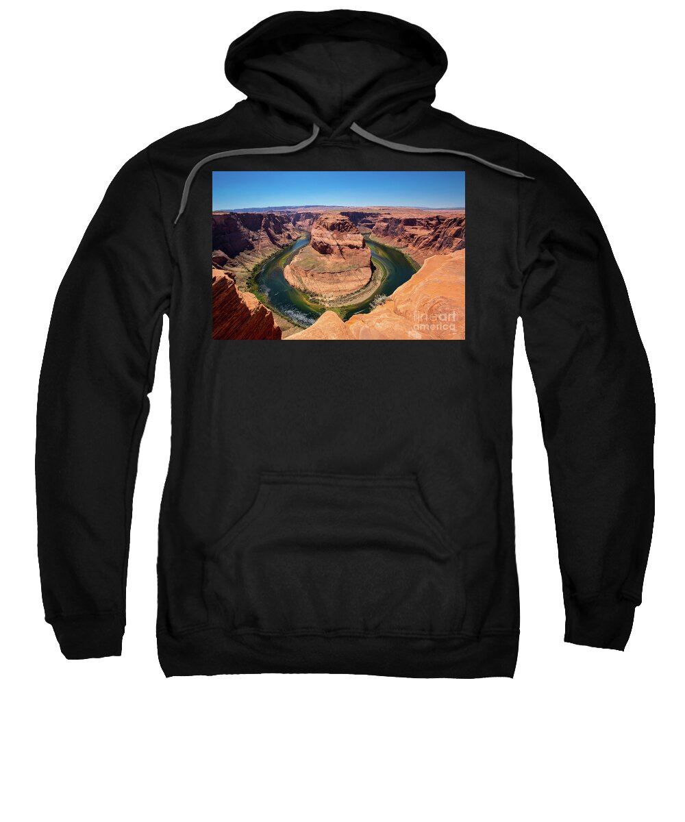 Horseshoe Bend In Page Arizona Near The Grand Canyon Sweatshirt featuring the photograph Horseshoe Bend by Sanjeev Singhal