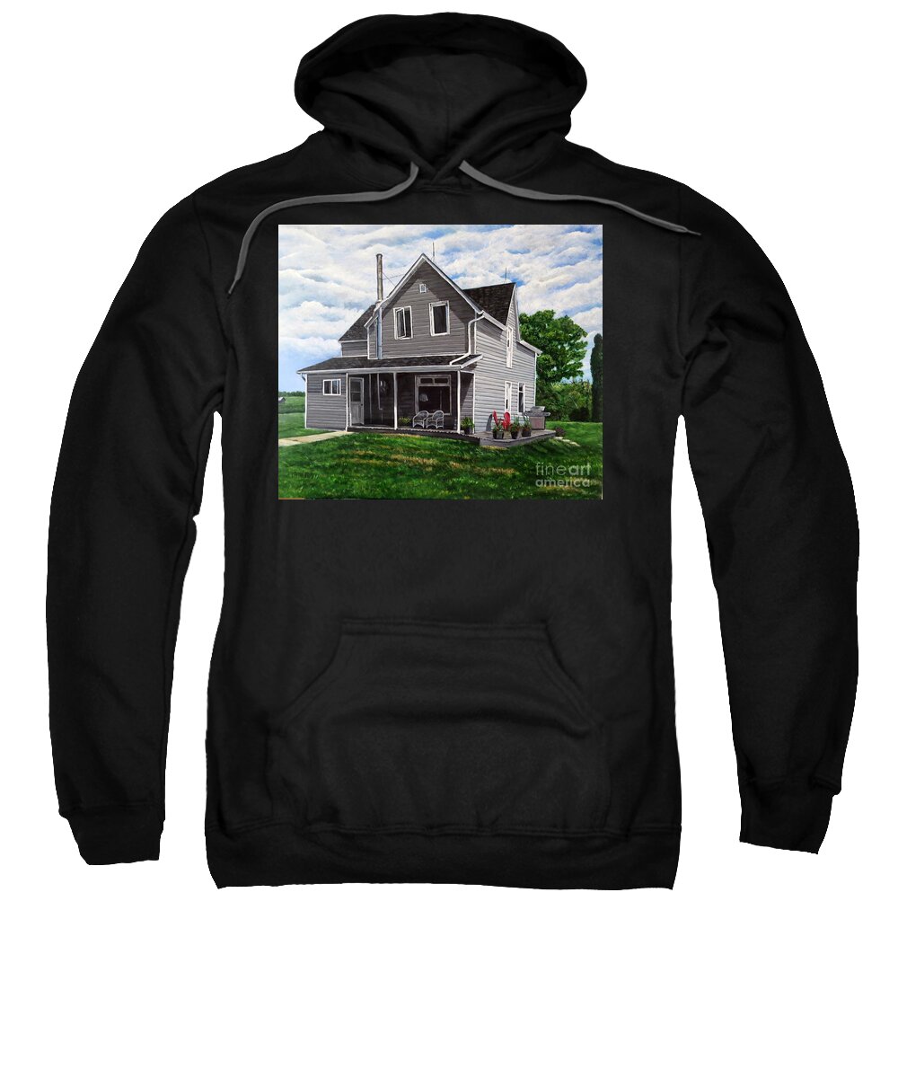 Home Sweatshirt featuring the painting House of Memories by Marilyn McNish
