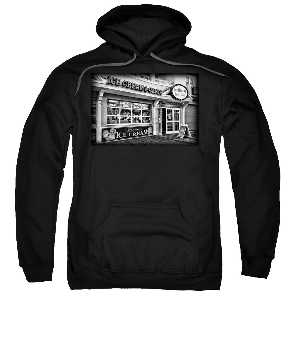 Jersey Shore Sweatshirt featuring the photograph Ice Cream and Candy Shop at The Boardwalk - Jersey Shore by Angie Tirado