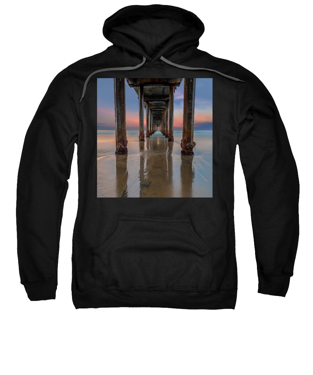 #faatoppicks Sweatshirt featuring the photograph Iconic Scripps Pier by Larry Marshall