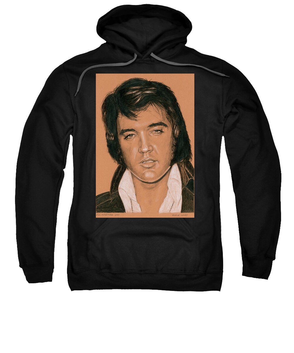 Elvis Sweatshirt featuring the drawing I'll remember you by Rob De Vries