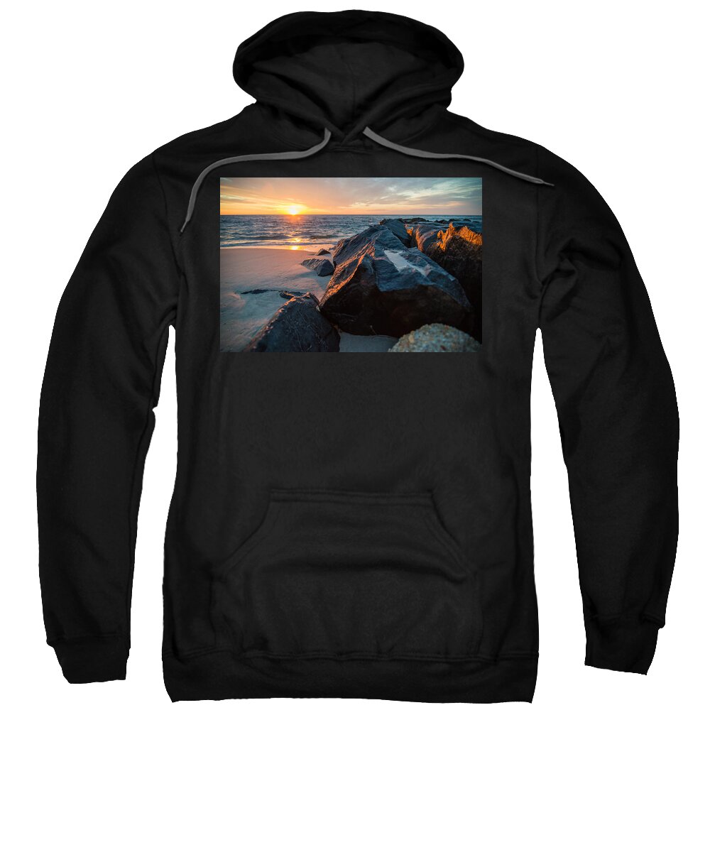 New Jersey Sweatshirt featuring the photograph In the Jetty by Kristopher Schoenleber