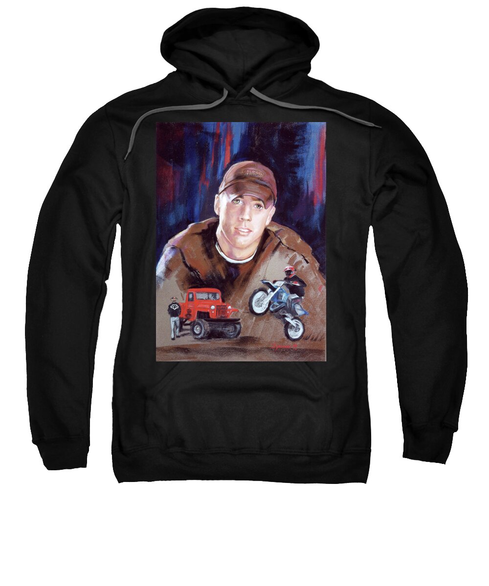 Portrait Commission Sweatshirt featuring the painting Jason by Synnove Pettersen