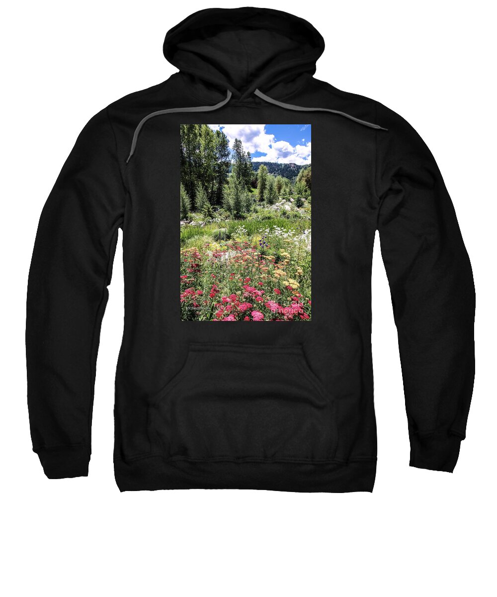 John Denver Sweatshirt featuring the photograph John Denver Sanctuary Flowers Two by Veronica Batterson