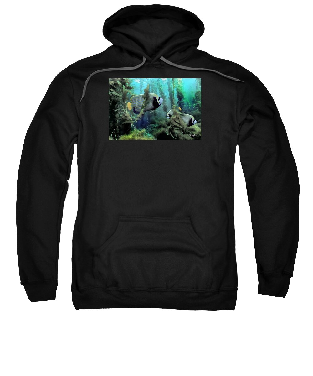 Marine Sweatshirt featuring the photograph Kelp and Queen Anglefish by Russ Harris