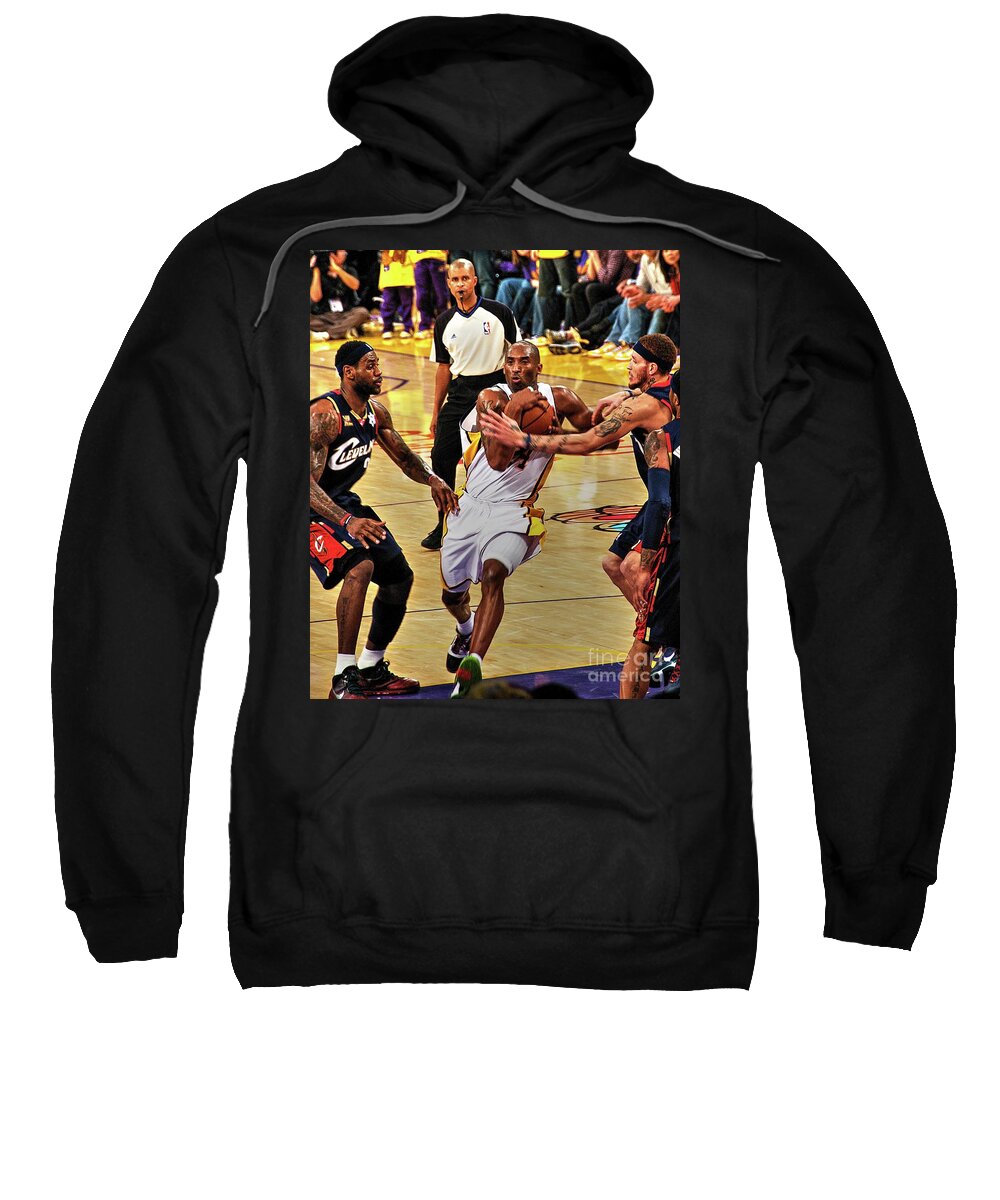 Kobe And Lebron Sweatshirt featuring the photograph Kobe and LeBron by Marc Bittan