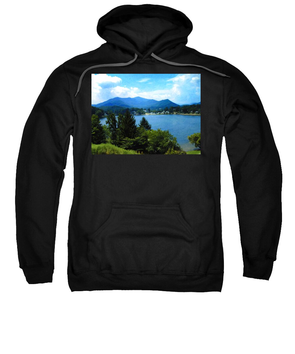 Lake Junaluska Sweatshirt featuring the digital art Lake Junaluska NC by Flees Photos