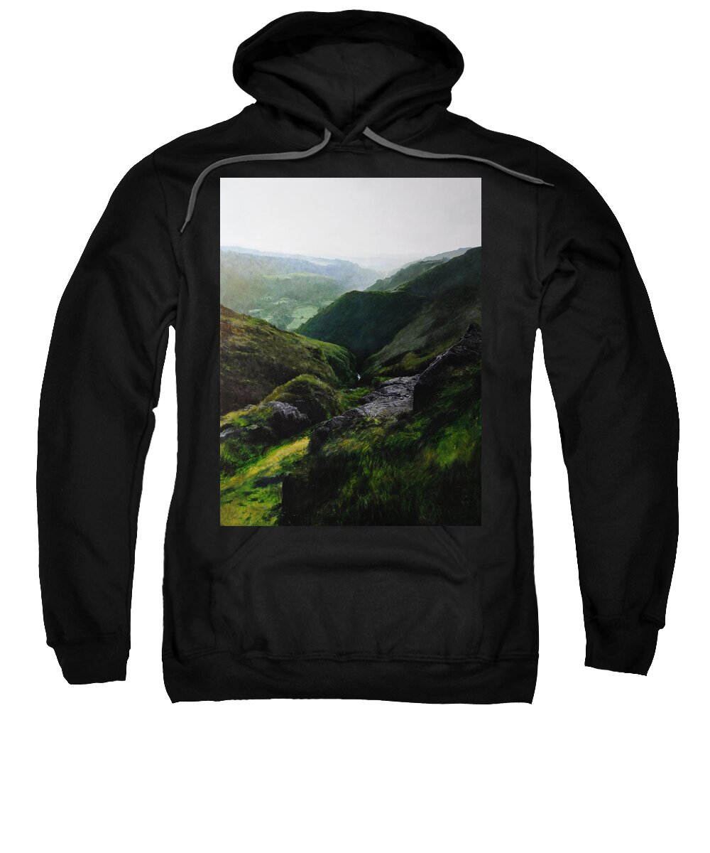 Landscape Sweatshirt featuring the painting View Towards the Coast by Harry Robertson