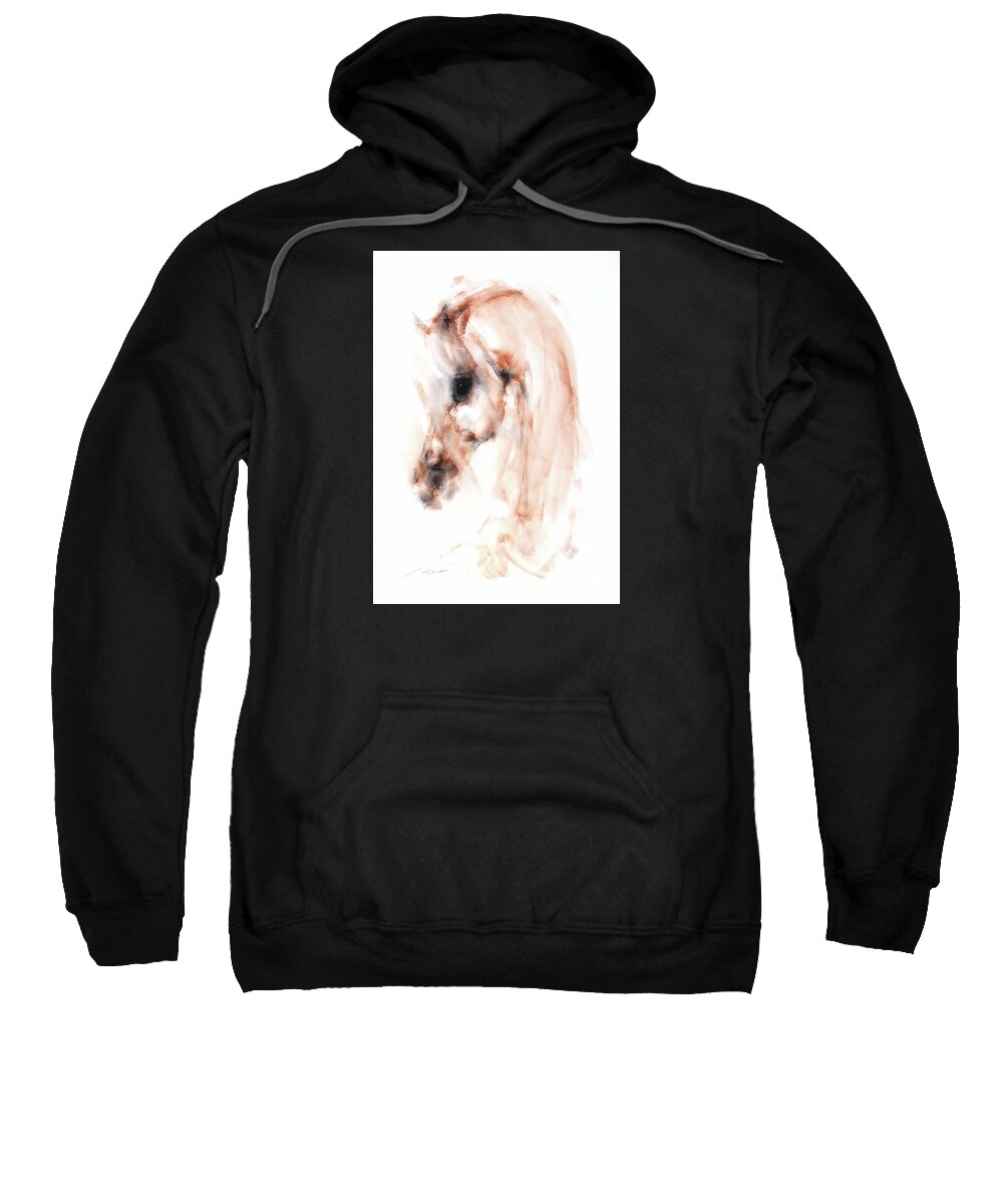 Equestrian Painting Sweatshirt featuring the painting Lexus by Janette Lockett