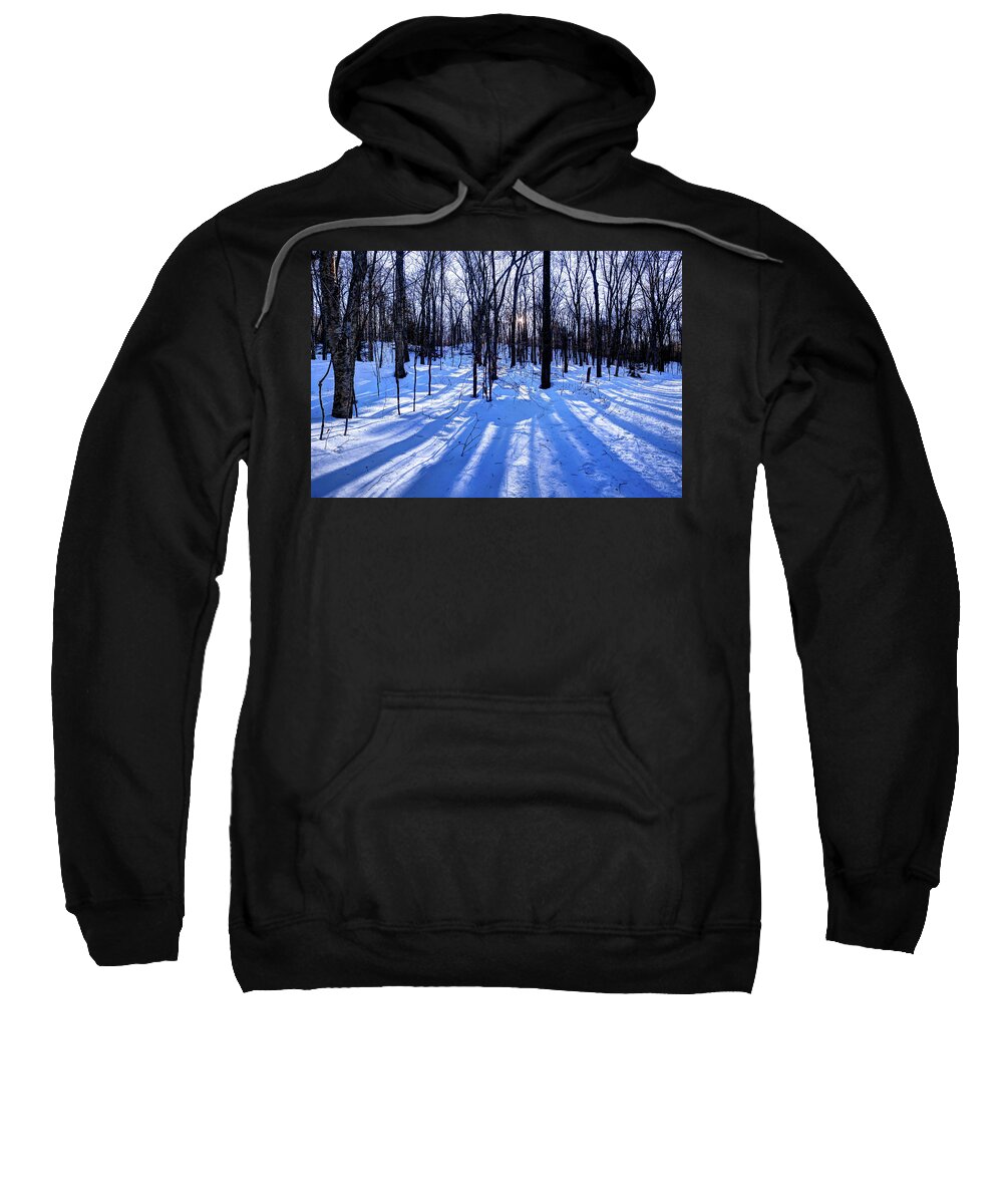 Lock & Dam Trail Sweatshirt featuring the photograph Long Shadows on the Snow by David Patterson