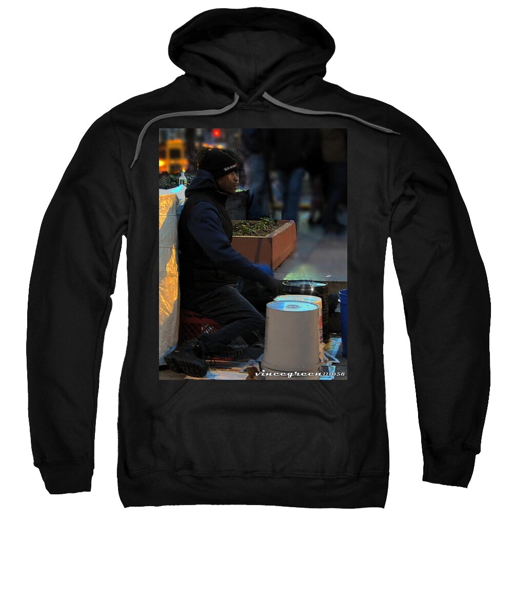 Philadelphia Sweatshirt featuring the digital art Magic in Love Park by Vincent Green
