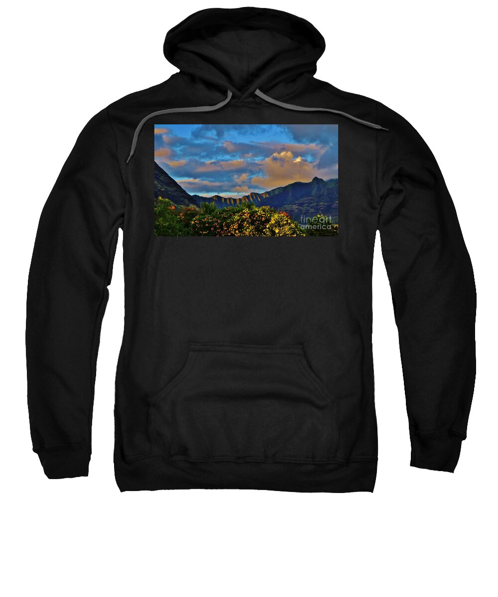 Makaha Sweatshirt featuring the photograph Makaha Sunset by Craig Wood