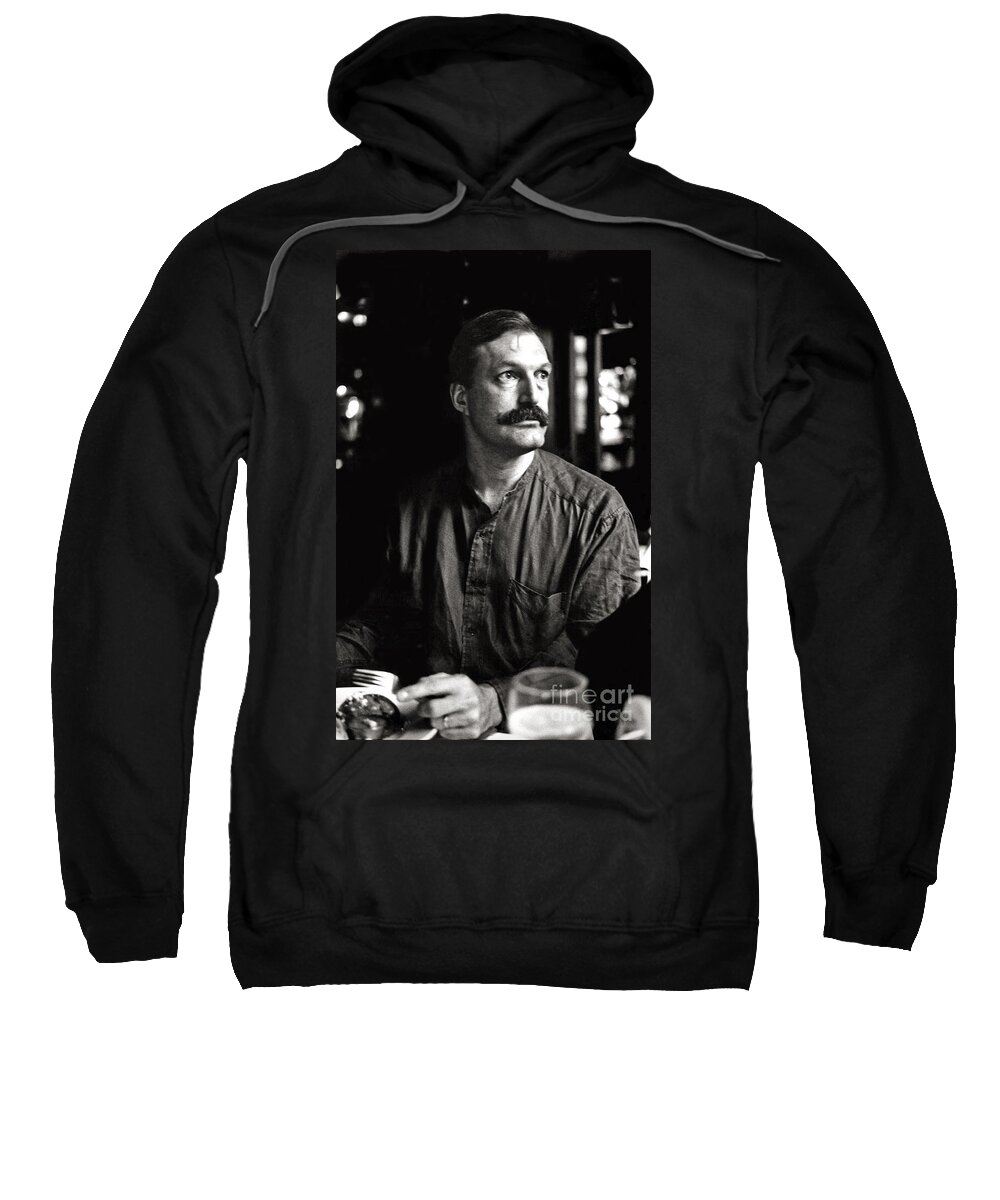 Man Sweatshirt featuring the photograph Man With Mustache by Madeline Ellis
