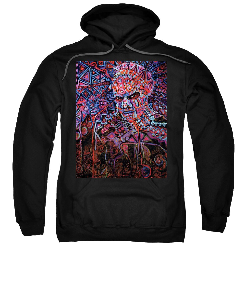 Mask Sweatshirt featuring the painting Masque Number 5 by Cora Marshall