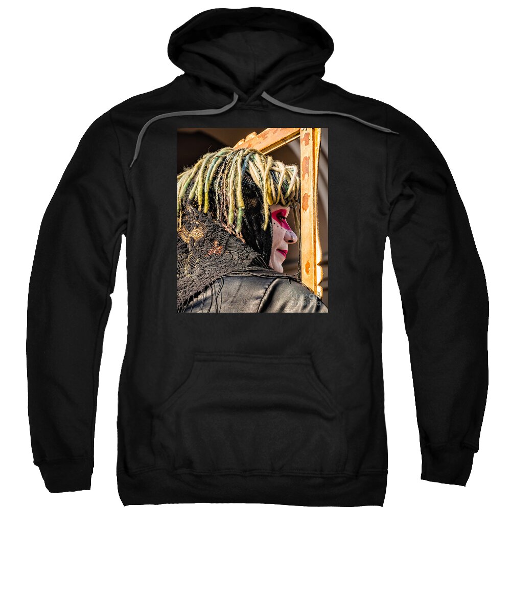 Mime Sweatshirt featuring the photograph Mime in the Frame- NOLA by Kathleen K Parker