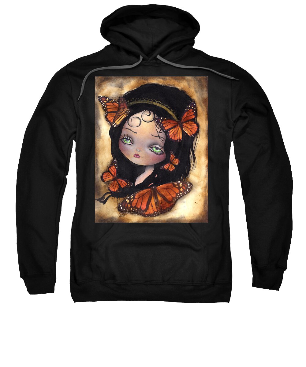 Butterflies Sweatshirt featuring the painting Monarca by Abril Andrade