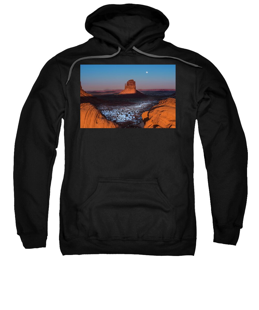 Utah Sweatshirt featuring the photograph Monument Valley by Larry Marshall