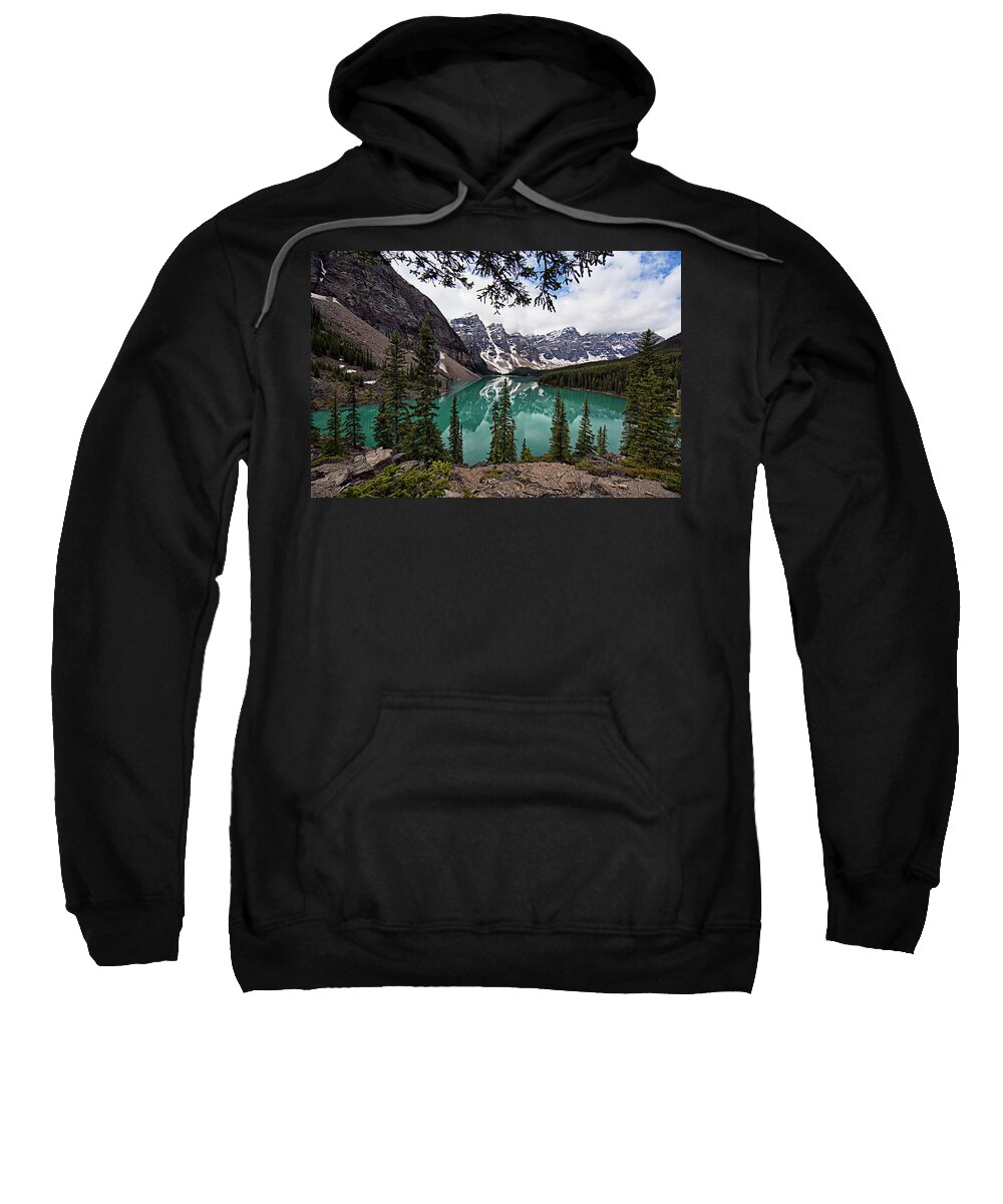 Moraine Lake Sweatshirt featuring the photograph Moraine Lake by Joe Paul