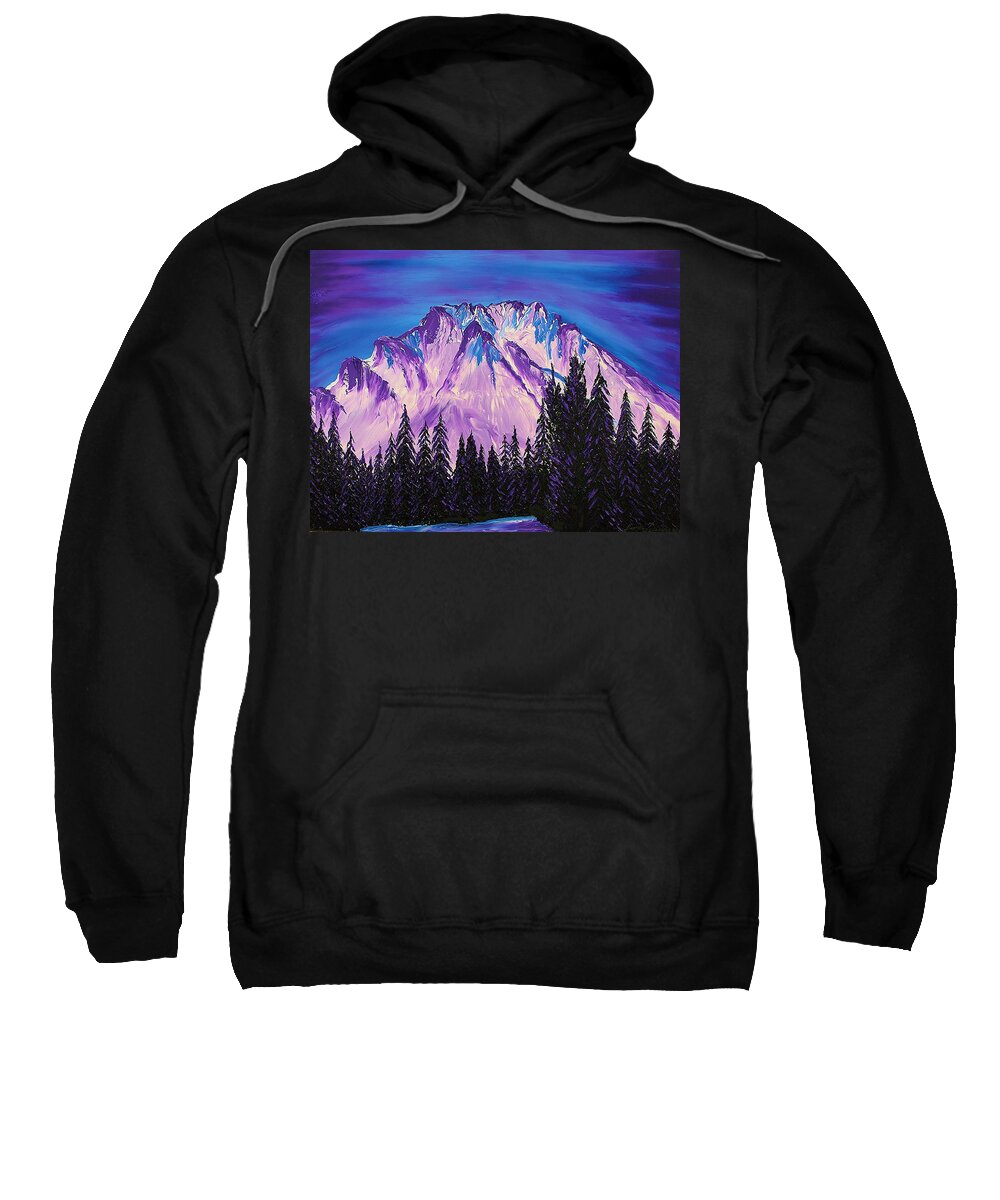  Sweatshirt featuring the painting Mount Hood At Dusk #37 by James Dunbar