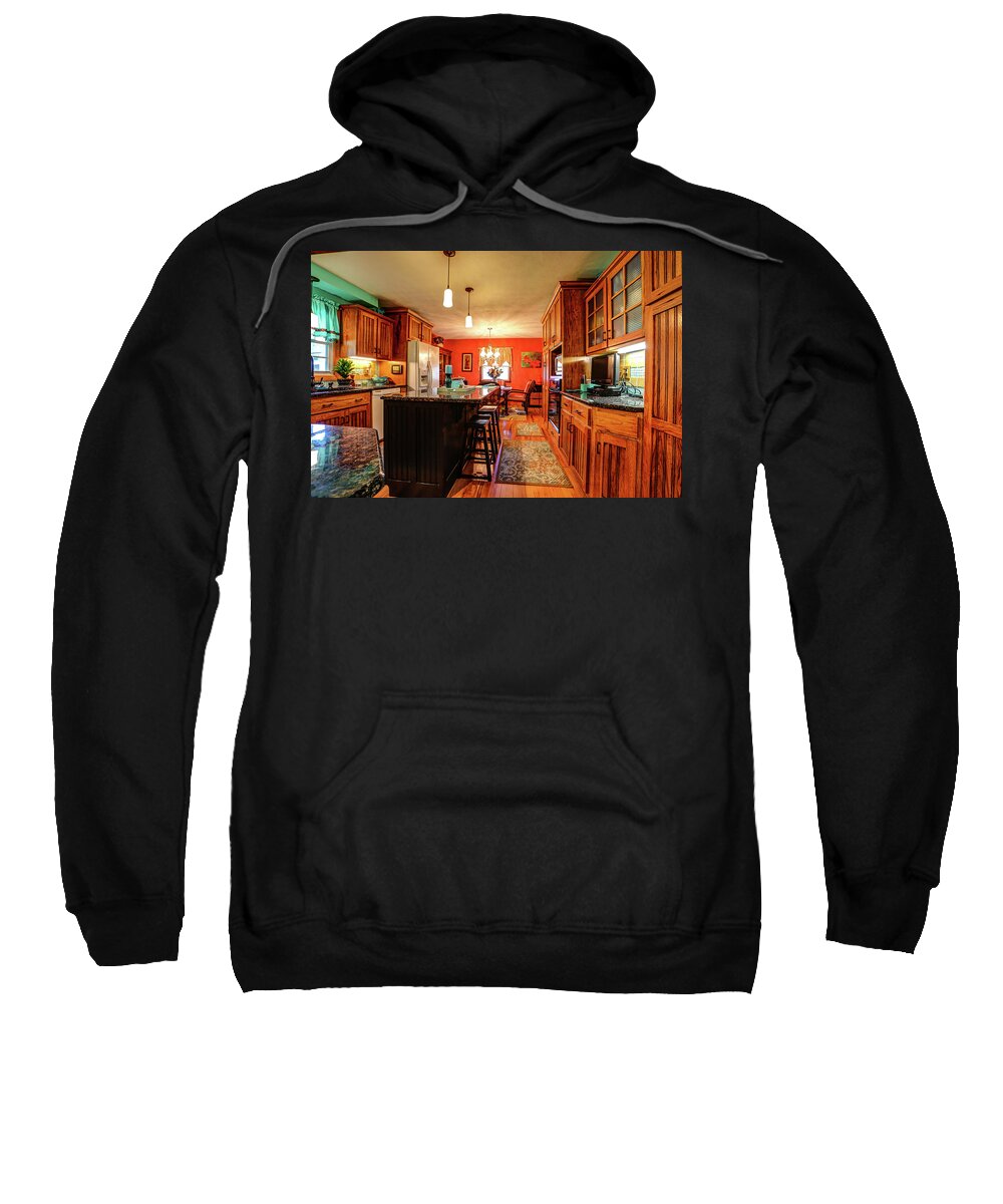 Real Estate Photography Sweatshirt featuring the photograph Mt Vernon Kitchen B by Jeff Kurtz
